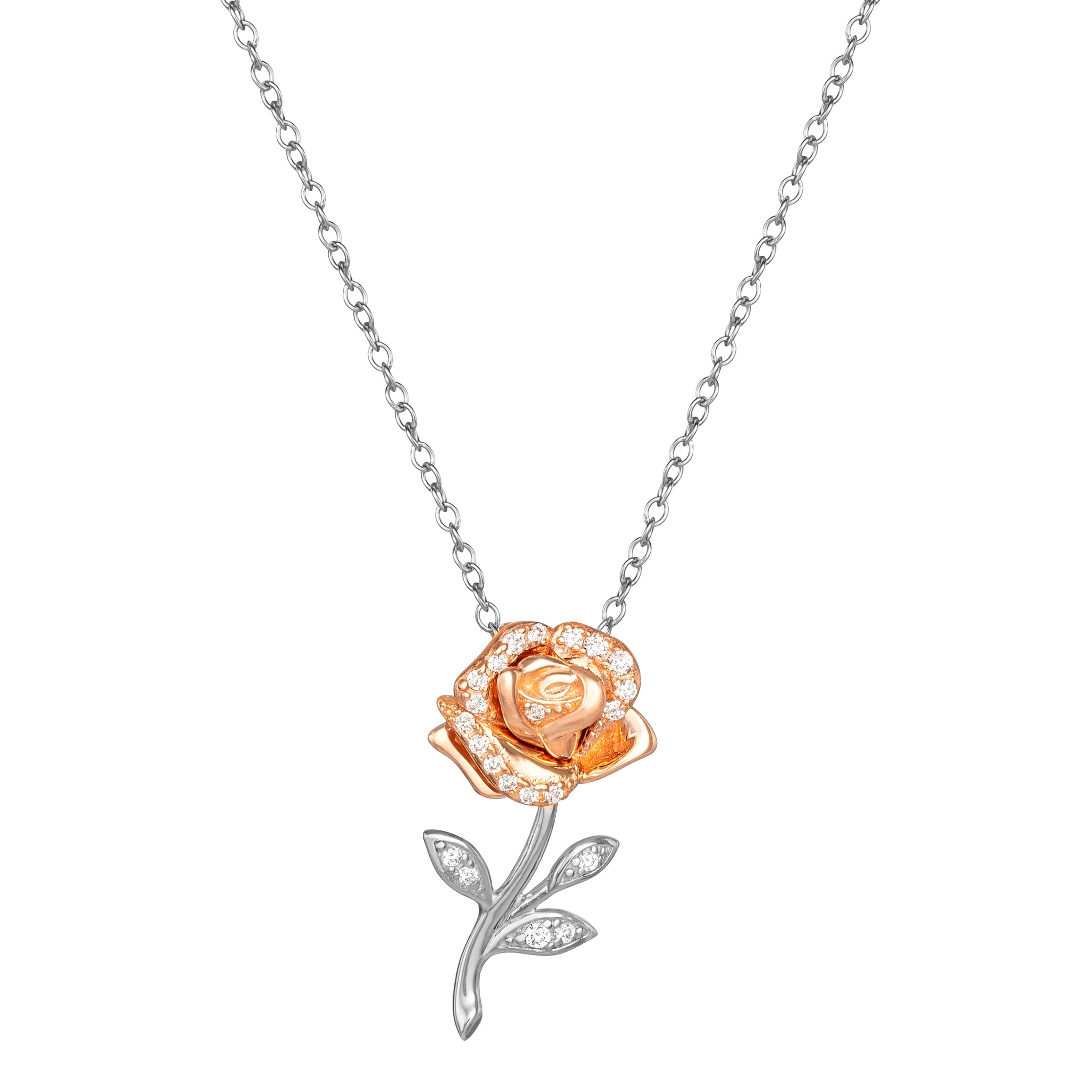 Disney Belle Inspired Rose Jar Diamond Pendant 14K Rose Gold | Enchanted  Disney Fine Jewelry